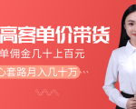 抖音高单价带货项目,一单佣金几十上百元,核心套路月入几十万(共3节)-第一资源库