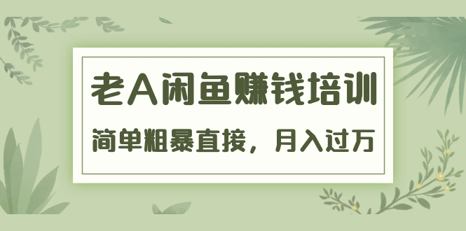 《老A闲鱼赚钱培训》简单粗暴直接,月入过万真正的闲鱼战术实课(51节课)-第一资源库
