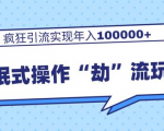 团队内部课程,流氓式操作“劫”流玩法,疯狂引流实现年入100000+-第一资源库
