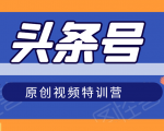 头条号原创视频特训营:一对一带你玩转短视频,新号10天日收益破252元-第一资源库