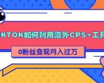详细解析TIKTOK如何利用海外CPS+工具0粉丝轻松变现月入过万-第一资源库