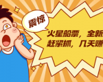 火星船票,全新风口赶紧抓,几天赚一万+摆地摊卖尾货月入一万(5个项目)-第一资源库