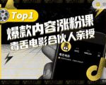 【毒舌电影合伙人亲授】抖音爆款内容涨粉课,5000万抖音大号首次披露涨粉机密-第一资源库