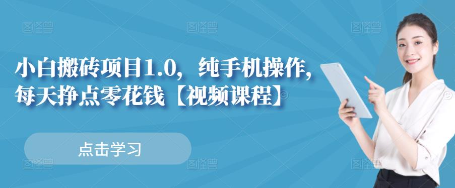小白搬砖项目1.0,纯手机操作,每天兼职挣点零花钱-第一资源库