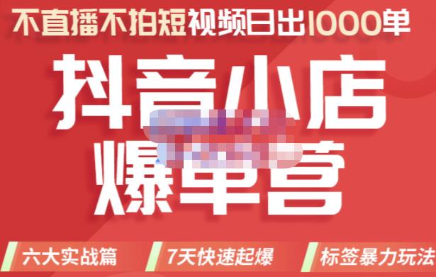推易电商·2022年抖音小店爆单营,不直播、不拍短视频、日出1000单,暴力玩法-第一资源库