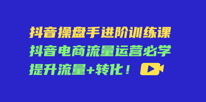 抖音操盘手进阶训练课:抖音电商流量运营必学,提升流量+转化-第一资源库