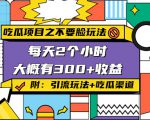 吃瓜项目之不要脸玩法,每天2小时,收益300+(附 快手美女号引流+吃瓜渠道)-第一资源库