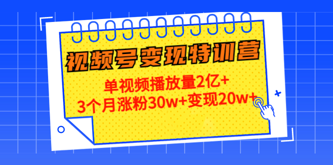 21天视频号变现特训营:单视频播放量2亿+3个月涨粉30w+变现20w+(第14期)-第一资源库