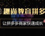 趣尚教育·拼多多运营实操VIP特训营，让拼多多商家快速成长-价值3180元-第一资源库