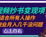 黄岛主中视频抄书变现项目:适合所有人操作,当副业月入几千没问题!-第一资源库