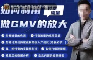 如何利用付费流量GMV的放大,微付费、纯付费的实操型打法-第一资源库