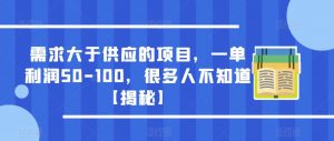 需求大于供应的项目,一单利润50-100,很多人不知道【揭秘】-第一资源库