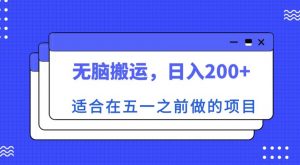 适合在五一之前做的项目,无脑搬运,日入200+【揭秘】-第一资源库