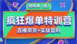 抖音短视频疯狂爆单特训营现场课(新)直播带货+实战案例-第一资源库