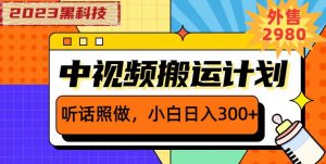 外面卖2980元2023黑科技操作中视频撸收益,听话照做小白日入300+-第一资源库