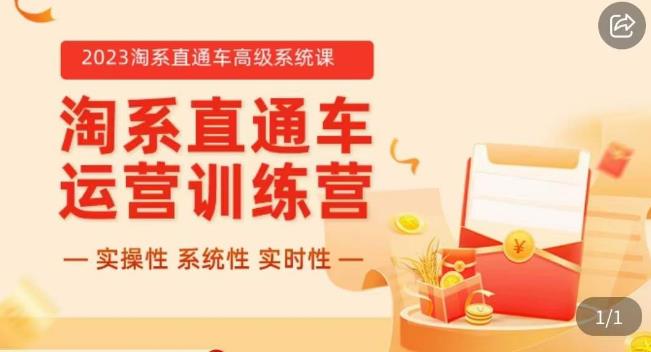 冠东·2023淘系直通车高级系统课,实操性,系统性,实时性,直通车完整体系教学-第一资源库