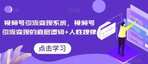 视频号引流变现系统,视频号引流变现的底层逻辑+人性规律-第一资源库