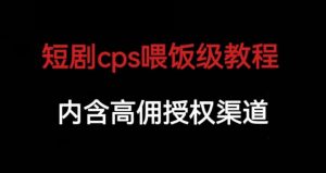 短剧cps喂饭级教学,内涵高佣授权渠道-第一资源库
