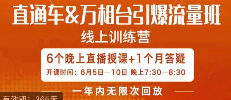 直通车&万相台引爆流量班，6天打通你开直通车·万相台的任督二脉-第一资源库