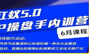 红蚁5.0IP操盘手内训营,IP操盘终极方法论-第一资源库