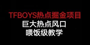 TFBOYS热点掘金项目,巨大热点风口,喂饭级教学-第一资源库