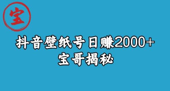 宝哥抖音壁纸号日赚2000+,不需要真人露脸就能操作【揭秘】-第一资源库