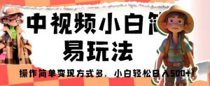 中视频小白简易玩法,操作简单变现方式多,小白轻松日入500+!【揭秘】-第一资源库