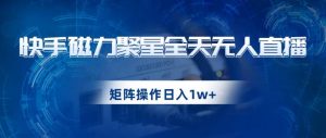 快手磁力聚星全天无人直播,矩阵操作日入1w+【揭秘】-第一资源库