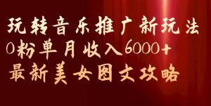玩转音乐推广新玩法,0粉单月收入6000+,最新美女图文攻略【揭秘】-第一资源库