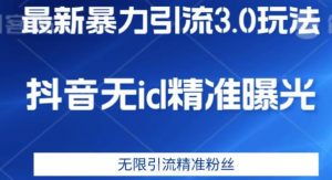 最新暴力引流3.0版本,抖音无id暴力引流各行业精准用户-第一资源库