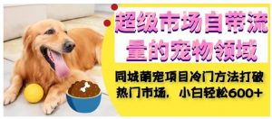 超级市场自带流量的宠物领域,同城萌宠项目冷门方法打破热门市场,小白轻松600+-第一资源库