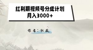 外面收费1980的红利期视频号分成计划2.0版本教学【揭秘】-第一资源库