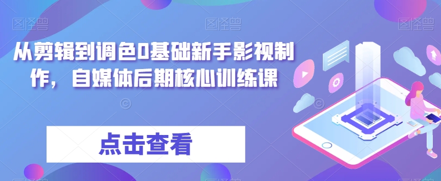 从剪辑到调色0基础新手影视制作,自媒体后期核心训练课-第一资源库