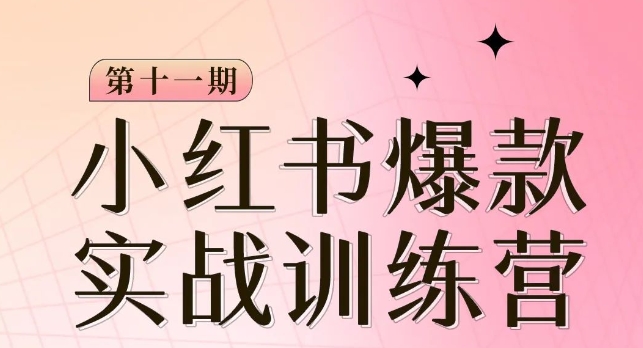 小红书博主爆款训练营第11期,手把手教你从0-1做小红书,从定位到起号到变现-第一资源库