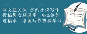 网文通关课-签约小说写作投稿男女频通用,95%签约过稿率,系统写作投稿学习-第一资源库