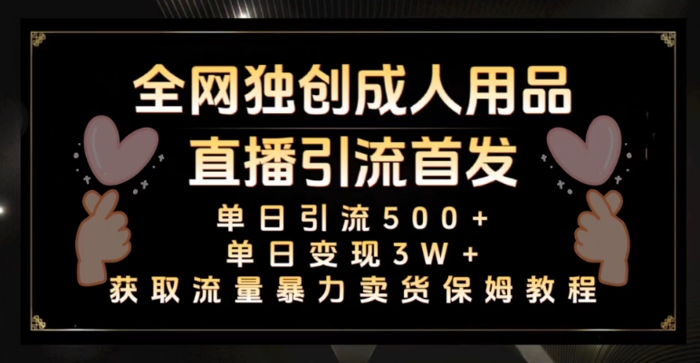 全网独创真人主播+无人直播单日引流500+,橙人用品暴力卖货单日变现3W+保姆似教学2.0【揭秘】-第一资源库