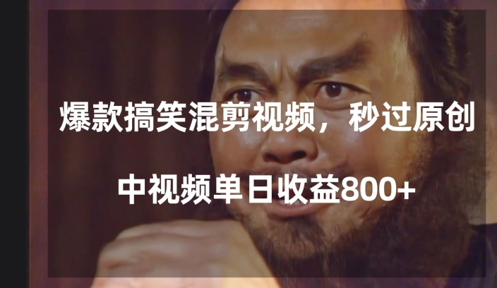 爆款搞笑混剪视频,百分百过原创,单日中视频播放收益800+【揭秘】-第一资源库