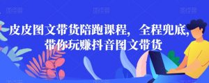 皮皮图文带货陪跑课程,全程兜底,带你玩赚抖音图文带货-第一资源库