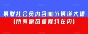 渠联社会员内含100节渠道大课(所有橱窗课程均在内)-第一资源库