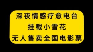 深夜情感疗愈电台，挂载小雪花，无人售卖全国电影票【揭秘】-第一资源库
