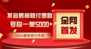 全网首发，2024最新抖音赔付项目，号称一单5000+保姆级拆解【仅揭秘】-第一资源库
