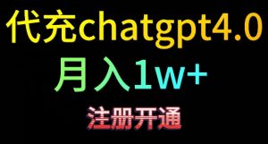 代充chatgpt4，日入500+，精准引流，暴力变现【揭秘】-第一资源库