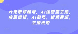 大佬带你起号，AI运营型主播，底层逻辑，AI起号，运营晋级，主播进阶-第一资源库