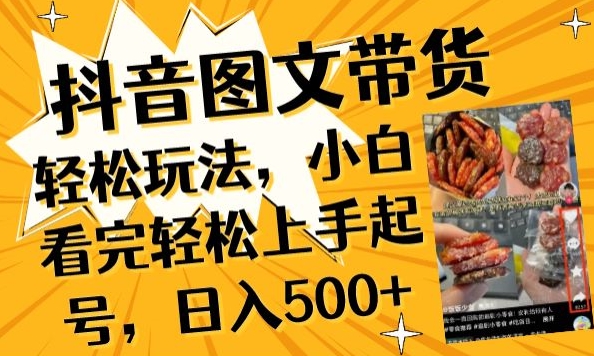 抖音图文带货已过时?那你不如仔细看看这个,小白看完轻松上手起号,日入500+不是梦【揭秘】-第一资源库