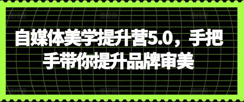 自媒体美学提升营5.0,手把手带你提升品牌审美-第一资源库