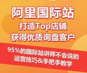 【阿里国际站】打造Top店铺&获得优质询盘客户,95%的国际站讲师不会说的运营技巧-第一资源库