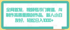 全网首发，视频号冷门赛道，AI制作高质量原创作品，新人小白友好，轻松日入1000+【揭秘】-第一资源库