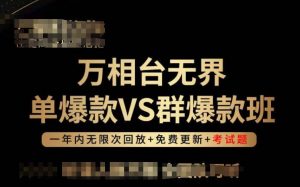 万相台无界单爆款VS群爆款班,选择大于努力,让团队事半功倍!-第一资源库