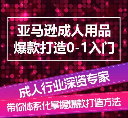 亚马逊成人用品爆款打造0-1入门,系统化讲解亚马逊成人用品爆款打造的流程-第一资源库