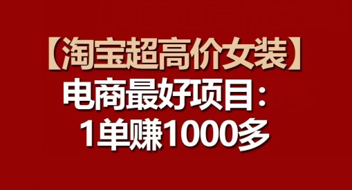 【淘宝超高价女装】电商最好项目:每一单都是高利润-第一资源库
